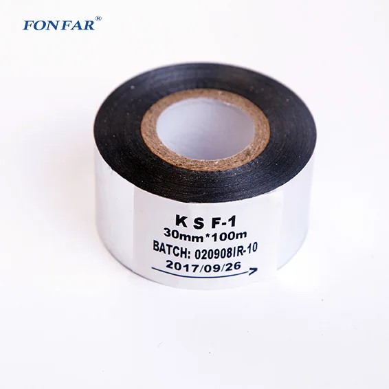 25mm*100m thermal printing white gold hot stamping foil / resin hot foil ribbon/stamping coding jumbo roll to print batch number