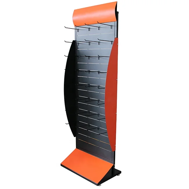 Mobile Phone Shop 32 Hooks Pvc Board Floor Standing Mobile Phone Accessories Cell Phone Case  Display Rack