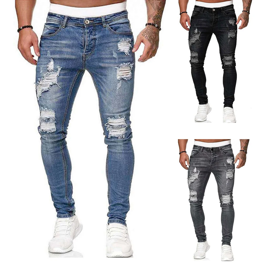 
Wholesale Custom Mens Cotton Straight Classic Plus Size Pants Jeans Male Denim Pants Casual Trousers Stacked Jeans For Men 