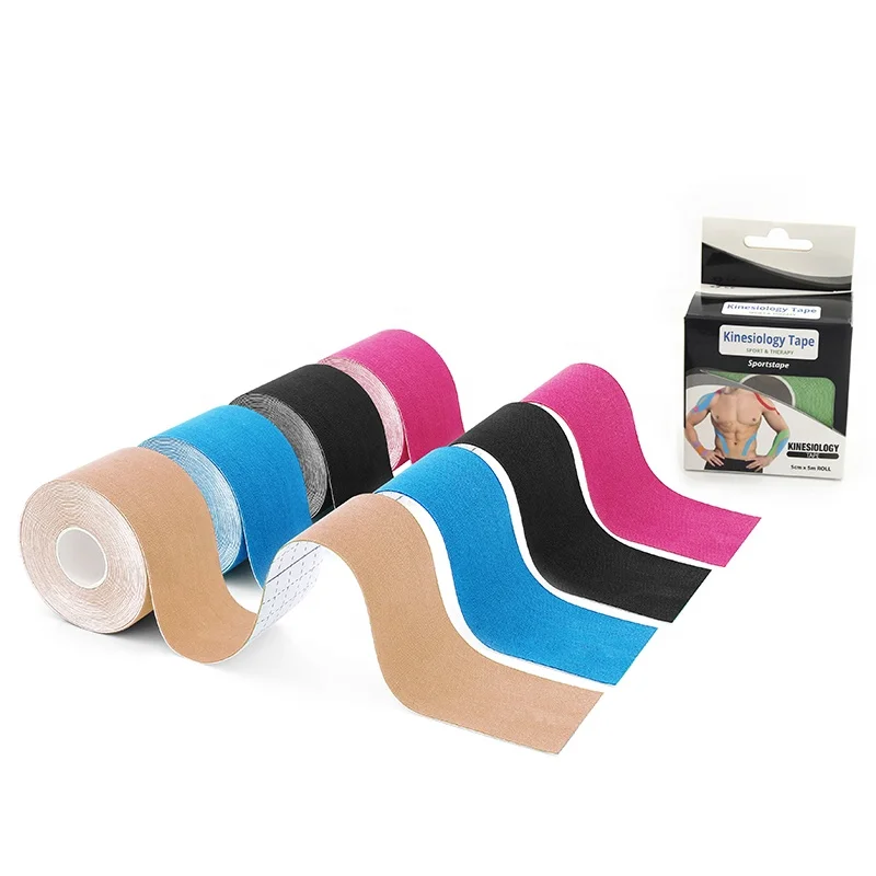 Custom Printed Multicolor Cotton Fabric Physio Medical Acrylic Adhesive Hypoallergenic Kinesiology Tape for Athletes