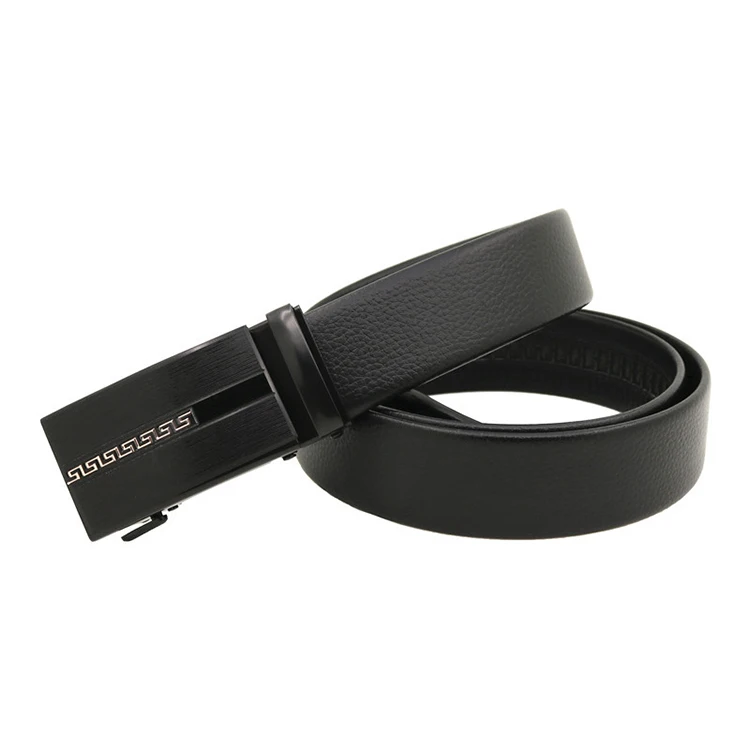 Fashion Men belt PU leather automatic belt Ratchet Iron buckle Cheaper price man belts