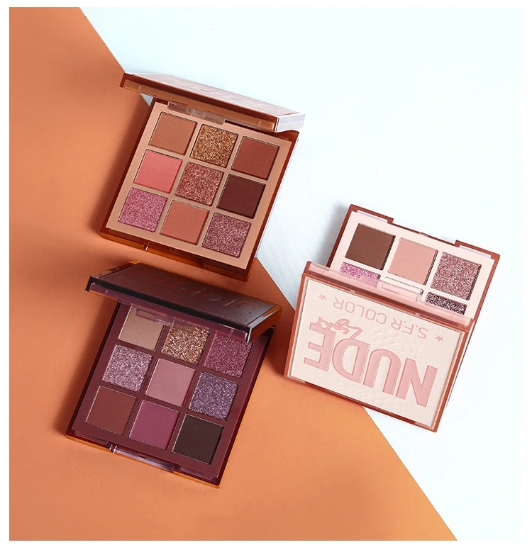 Makeup High Gloss Matte Earth Color Eyeshadow Eye Shadow Palette European And American Cross-Border Foreign Trade Nine Square 9