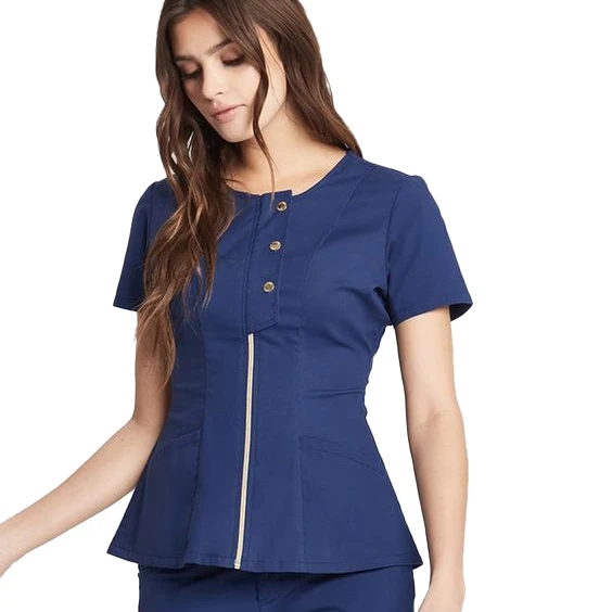Custom Fashionable Hospital Uniformes Medico Spandex Stretch Breathable Women Sets Nursing Scrubs Uniforms Wholesale