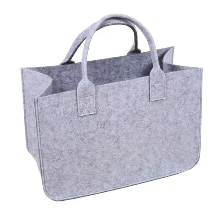 New Fashion Wholesale Felt Storage Bag Eco Friendly Grocery Basket Women Felt Tote Bag Handbags Wool Felt Shopping Bag
