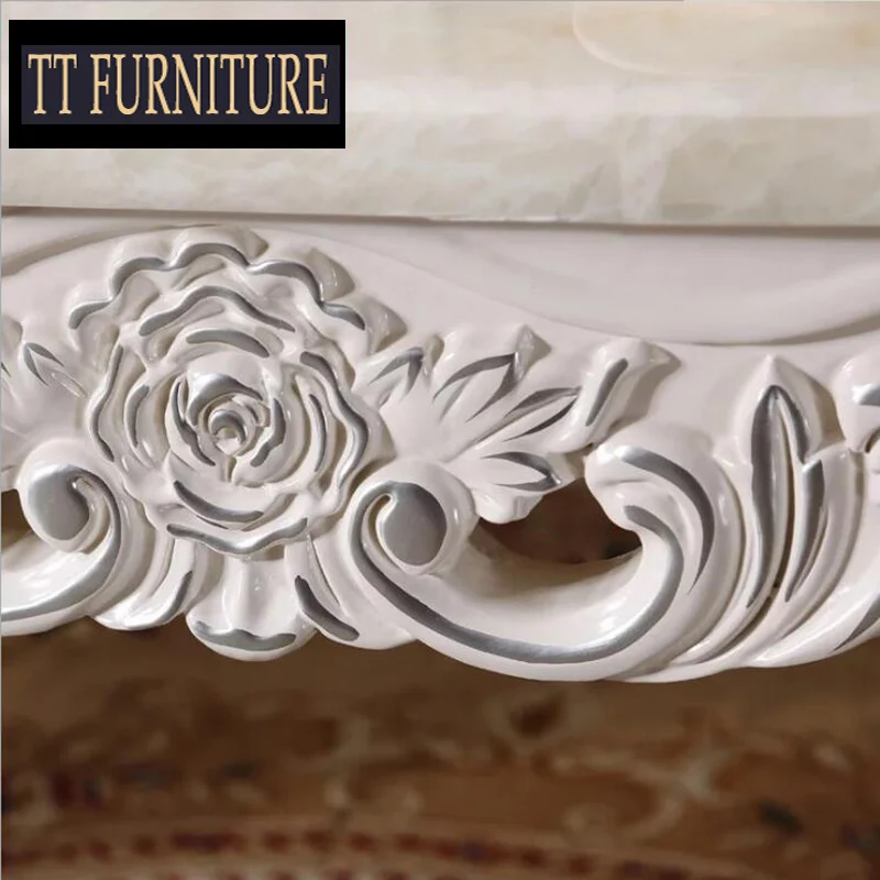 Antique Style Italian Dining Table, 100% Solid Wood Italy Style Luxury Dining Table Set xhczc003