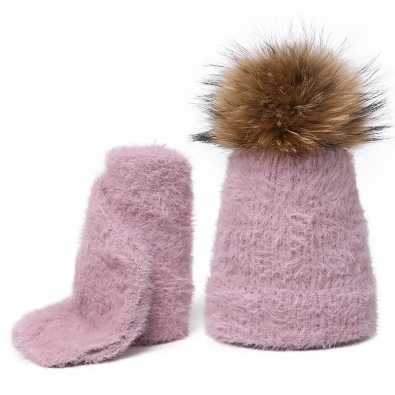 Manufacturer Solid Color Breathable Custom Beanie Hat Knitted Soft Keep Warm Beanie Hat scarf set