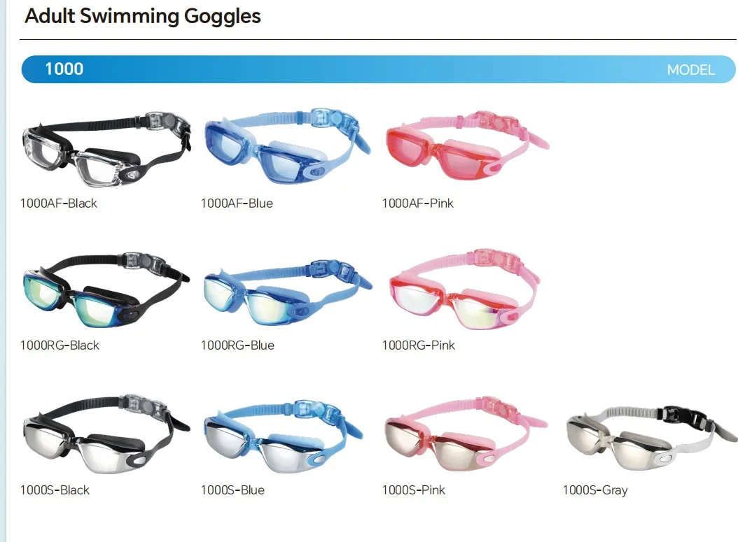 Wholesale Kids Swimming Goggles Adjustable Silicone Frame Navy Blue Anti-Fog UV Protection Lenses Anti-Reflective Features