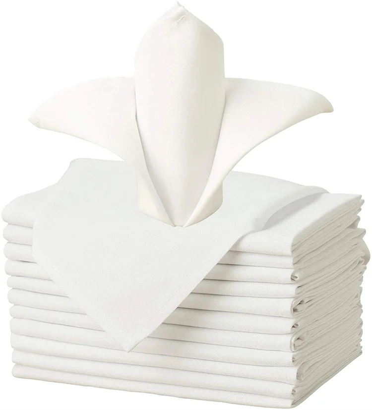 Oversized Spun Polyester Cloth Dinner Table Napkin Machine Washable Hotel / Restaurant / Wedding Table Napkin