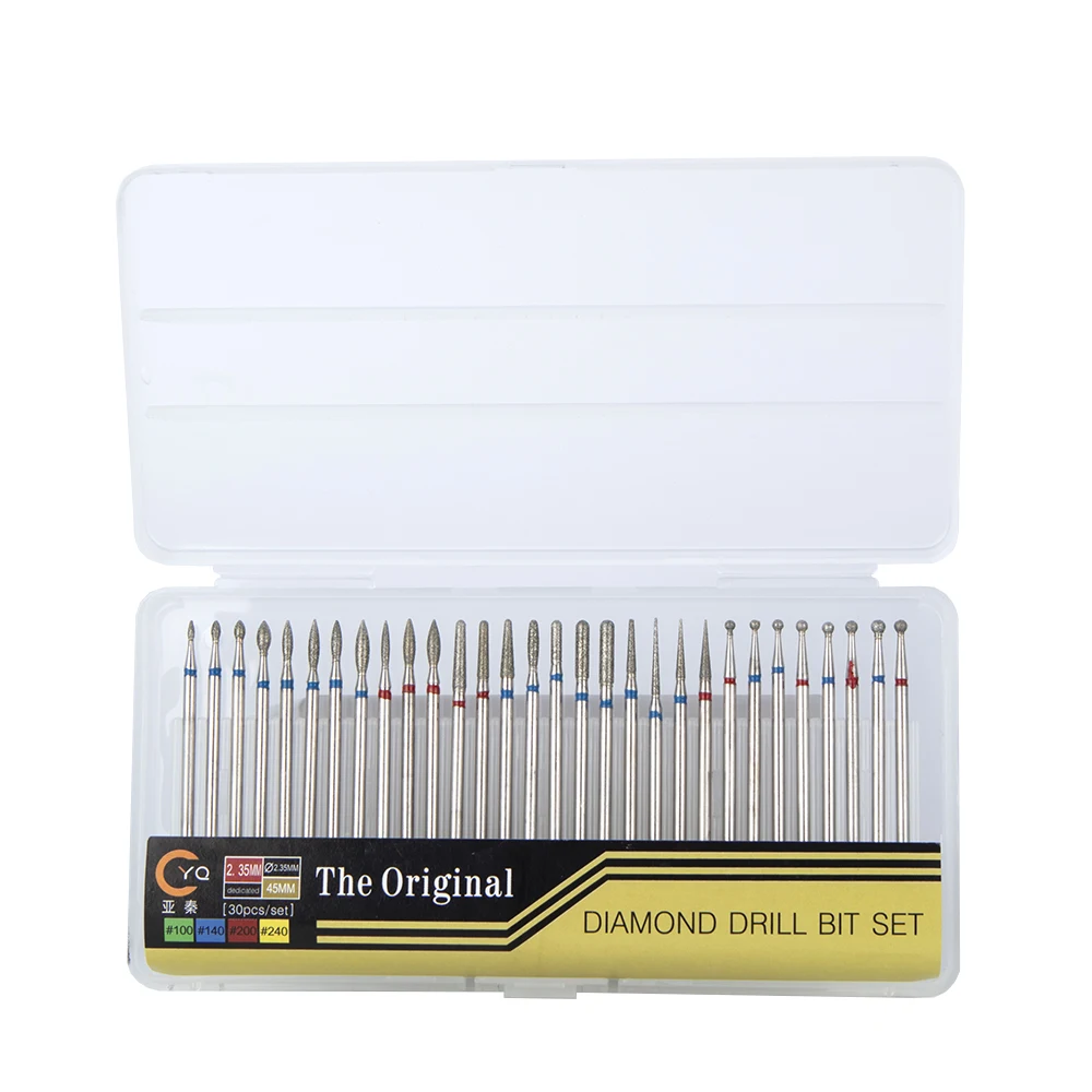 Silver Color Diamond Nail Drill Bits Set for Nail Drill Machine Manicure & Pedicure Factory Price