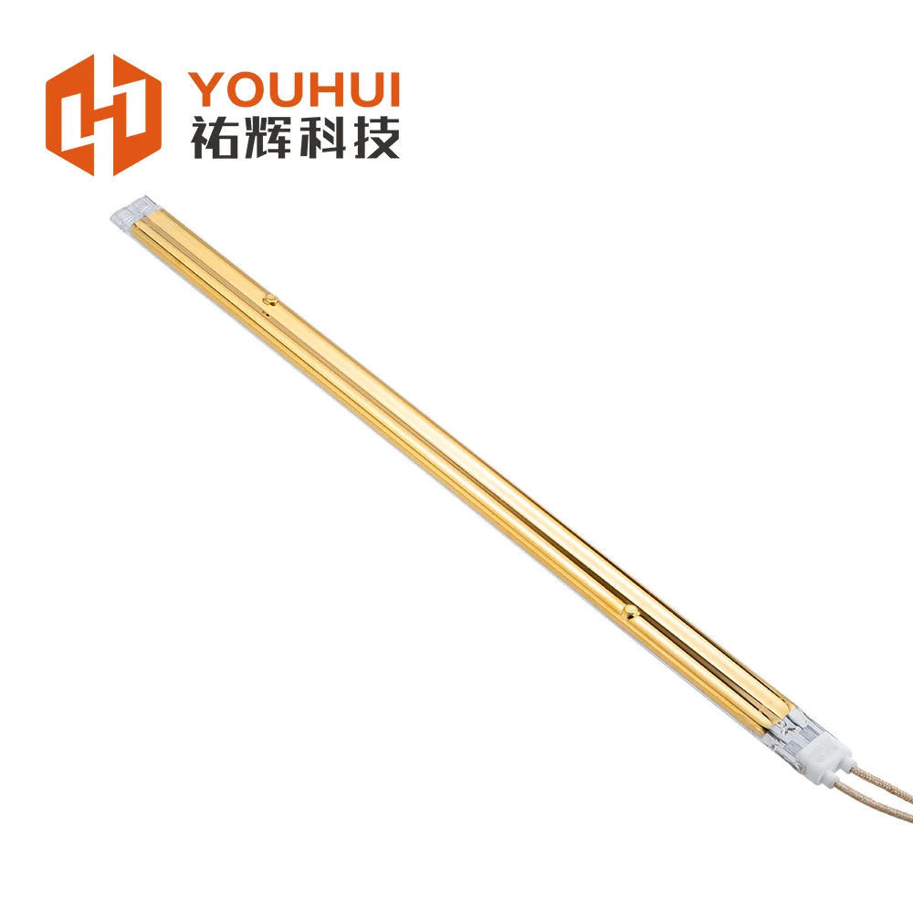 TC05 Semi gold-plated shortwave heater lamp tube customized infrared heating lamp tube