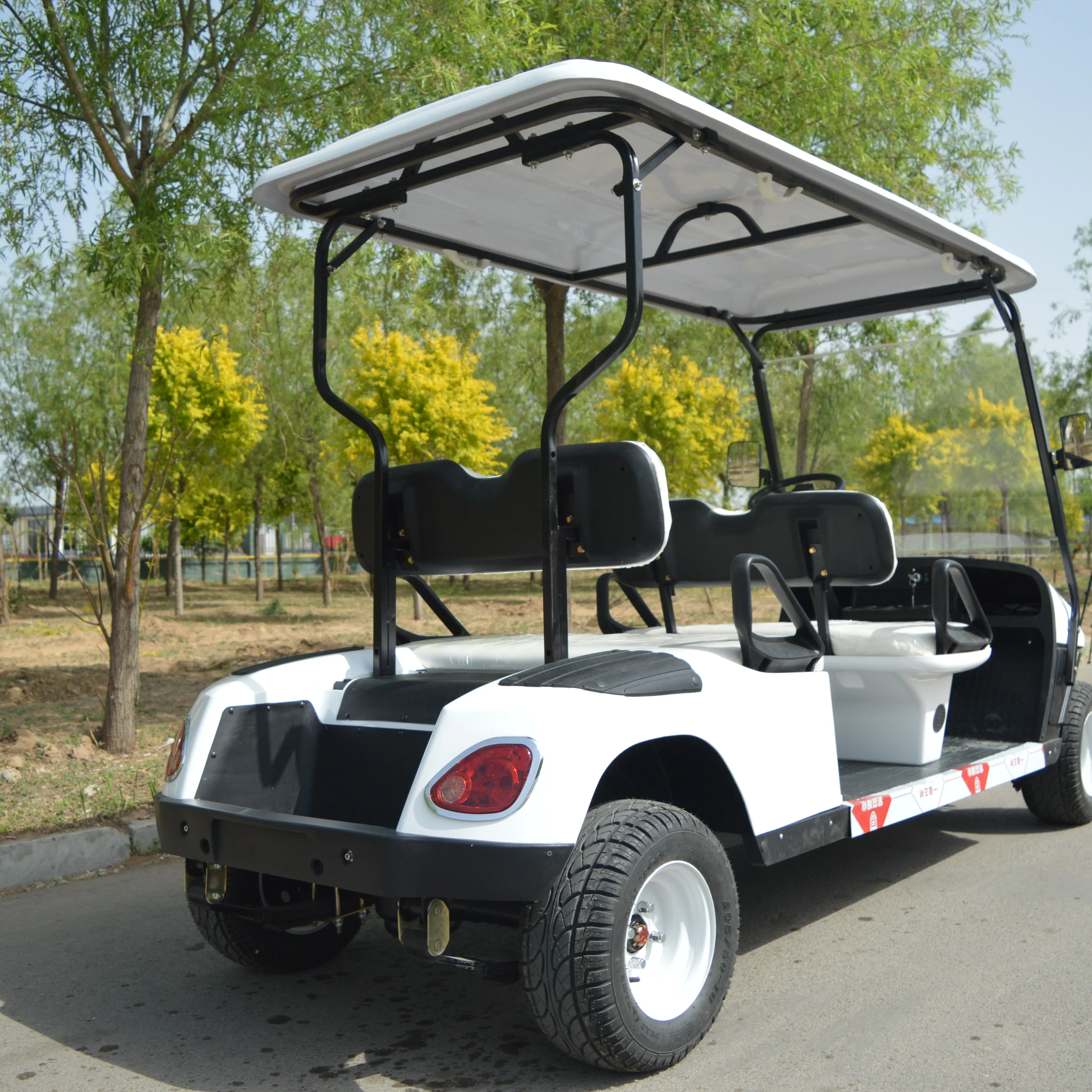 2/4/6/8 Seats Electric Road Golf Cart with Curtis Controller Metal Steel Plastic Hunting Buggy Scooter for Golf Trolleys