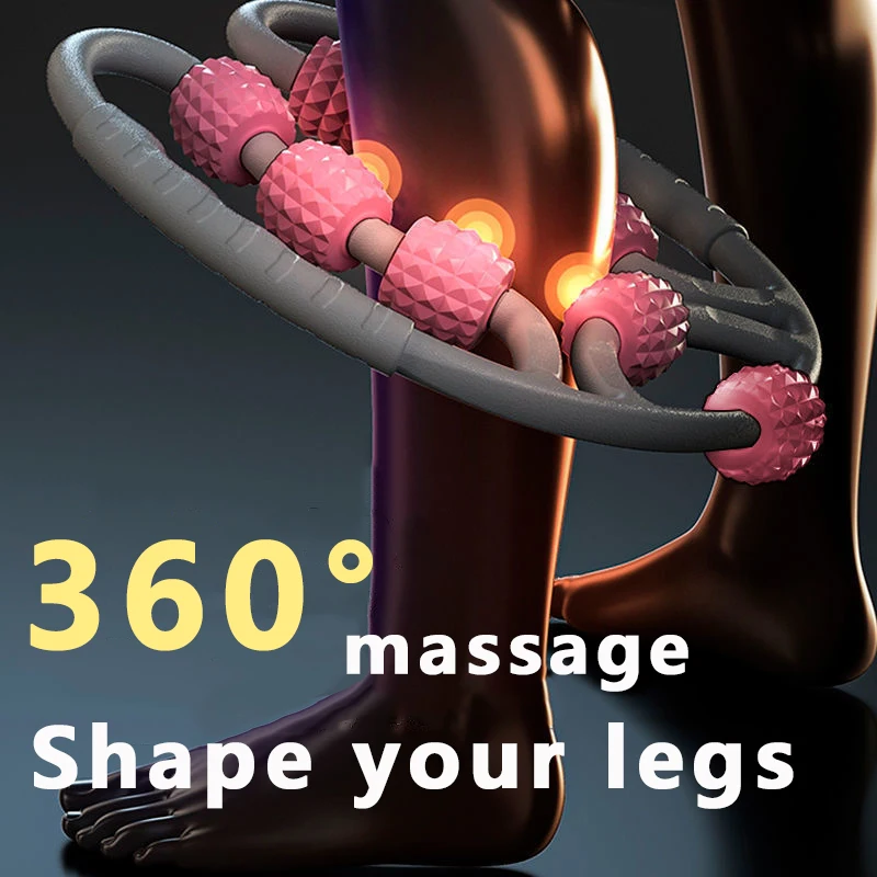 Full leg cellulite massage roller, 8 wheels leg arm massager for muscle pain relief, 3D buffer surface fitness massage roller