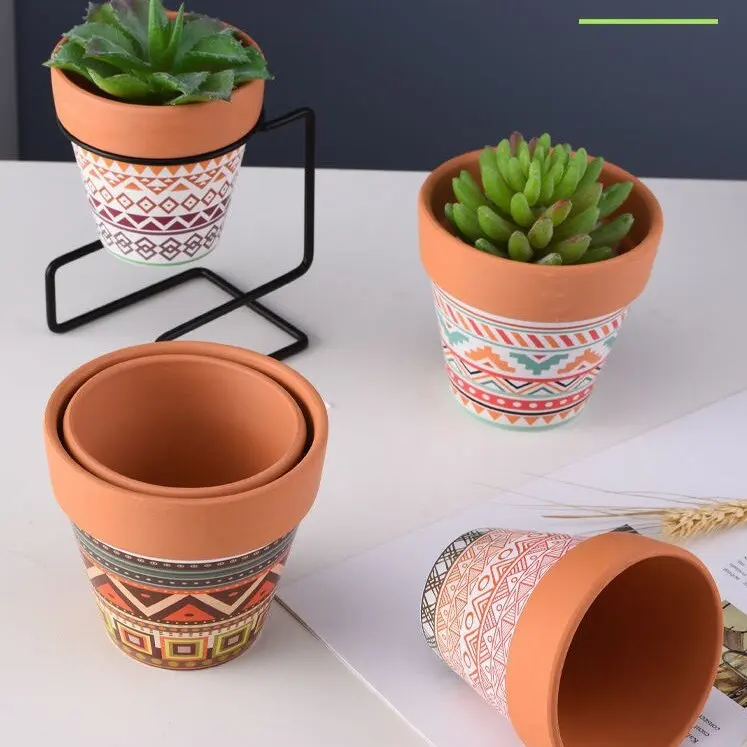 Hot sales Wholesale modern home garden tabletop decoration succulent pot custom terracotta ceramic flower pots