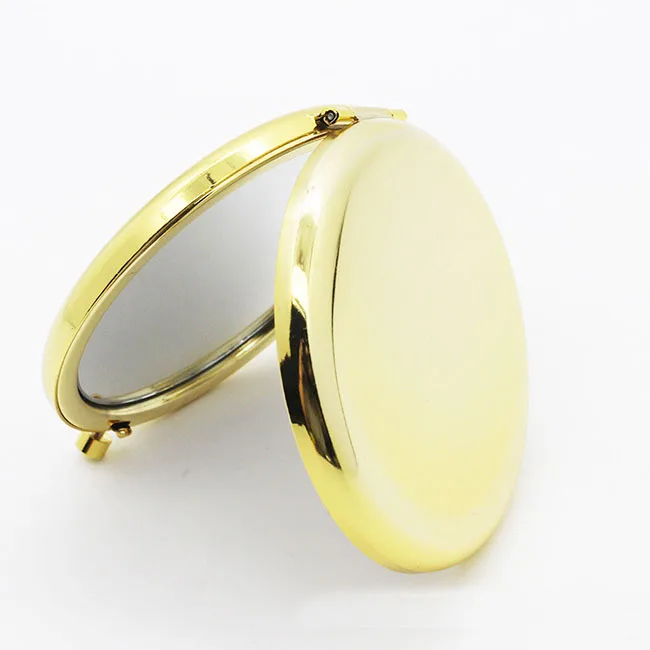 Round Metal Cosmetic compact Mirror Hand Size Mirror custom logo Ultra-Portable for Purses and Travel