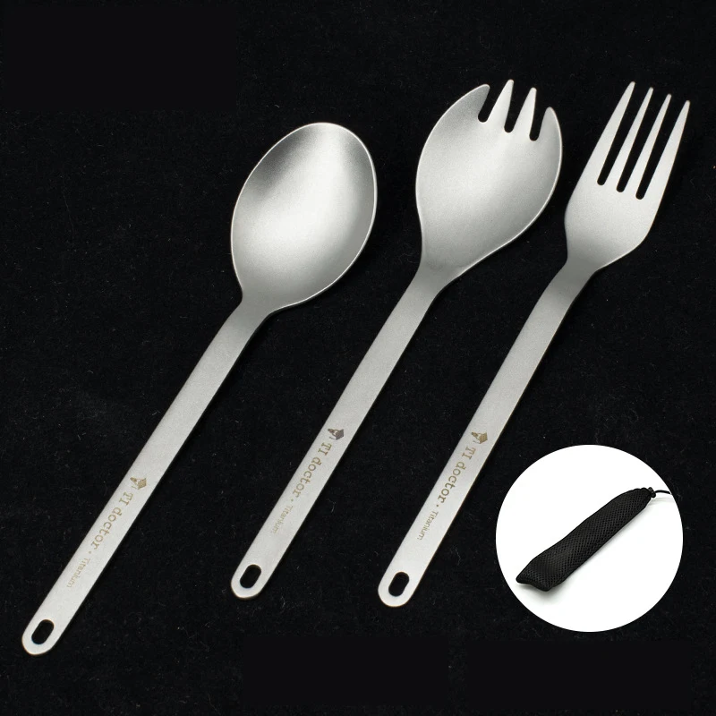 100% titanium chopsticks spoon fork for outdoor camping