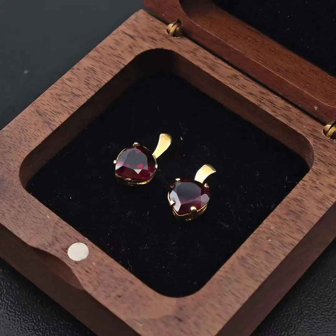 Nepal 18K Gold Ruby Topaz Luxury Earrings Oval Cut Moissanite Earings Women Free Shipping