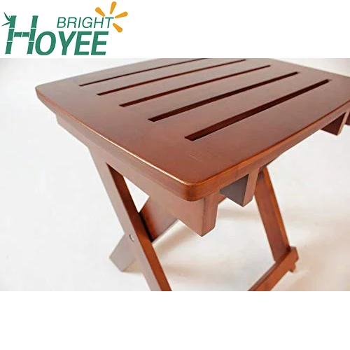 Wholesale factory direct Natural Folding Stool Shower Bench Seat Fully Assembled Teak Shower Seat Foldable Wood seat