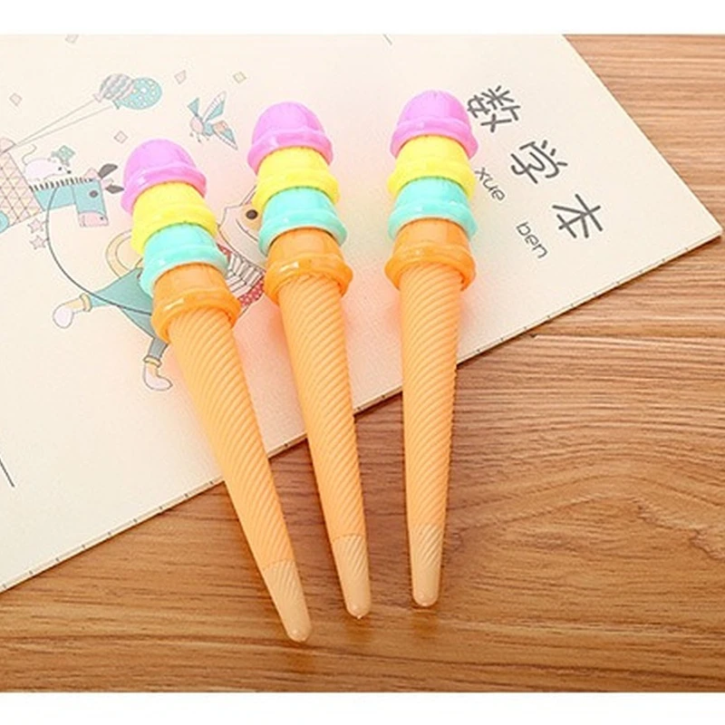 6Pcs/lot  Cute Creative Students Gifts 0.5mm Gel Pen Ice Cream Pens Cartoon Writing Kawaii School Supplies