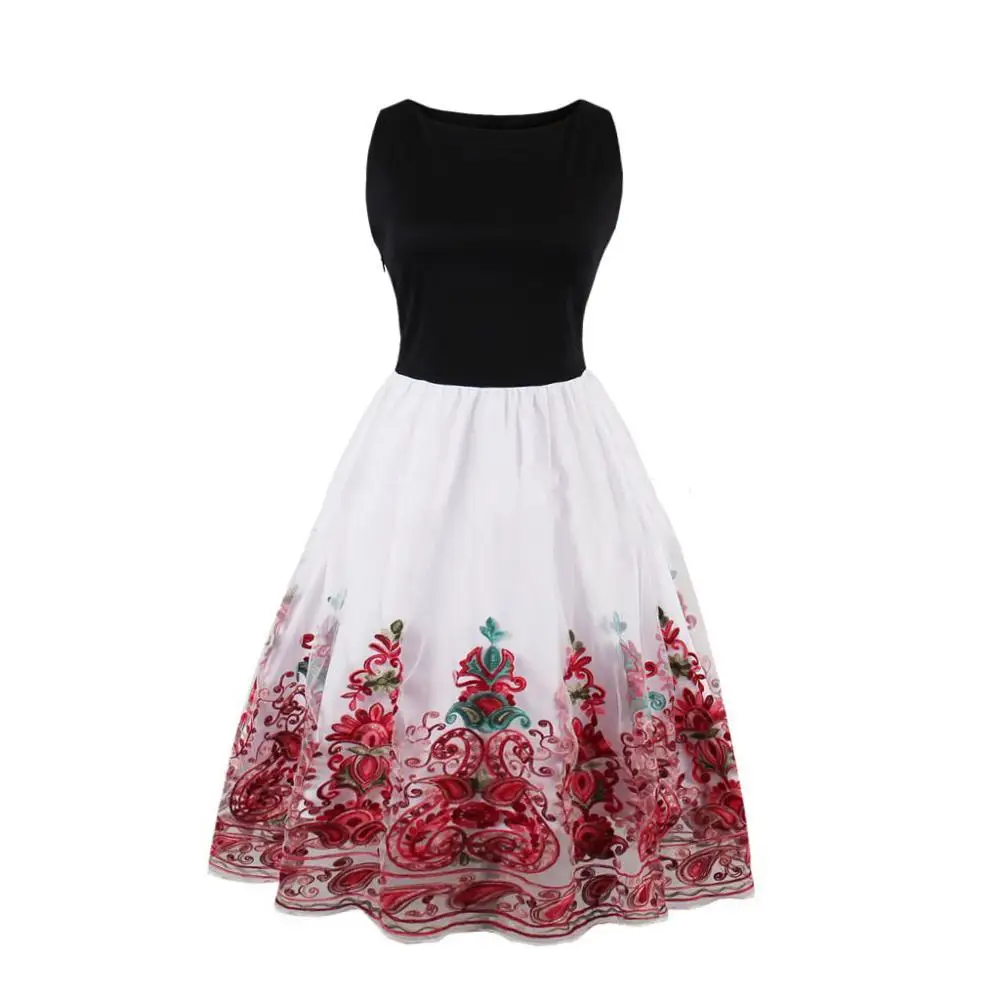 Logo Print Fast Delivery Lady Boutique Clothing Top Fashion Embroidery Stage Performance Wear Dress