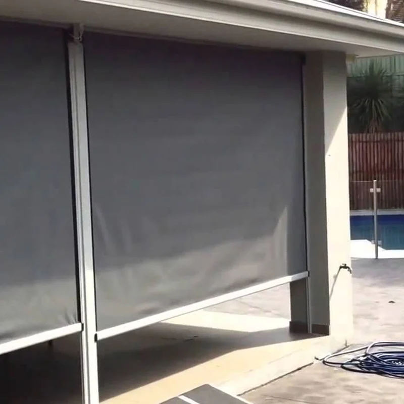 Electric Motorized Outdoor Blinds Windproof for Patio Door