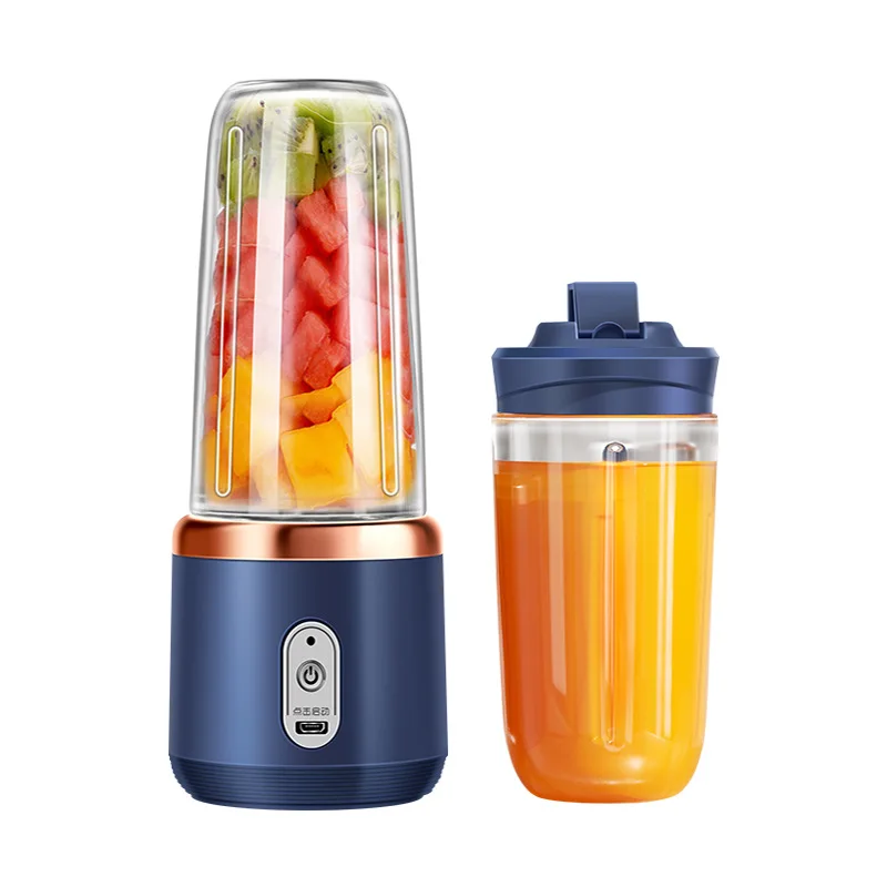 Mini Smoothie 1/2 Cordless Blender Handheld Juicer Cup with 6 Blades Powerful Blending Protein Shake Food Mixing Machine