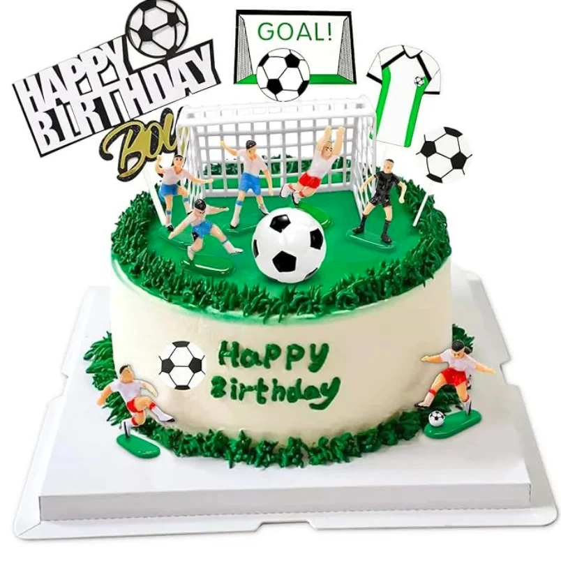New Football Player Cake Decoration Set Diy Football Sports Party Decoration Cake Topper