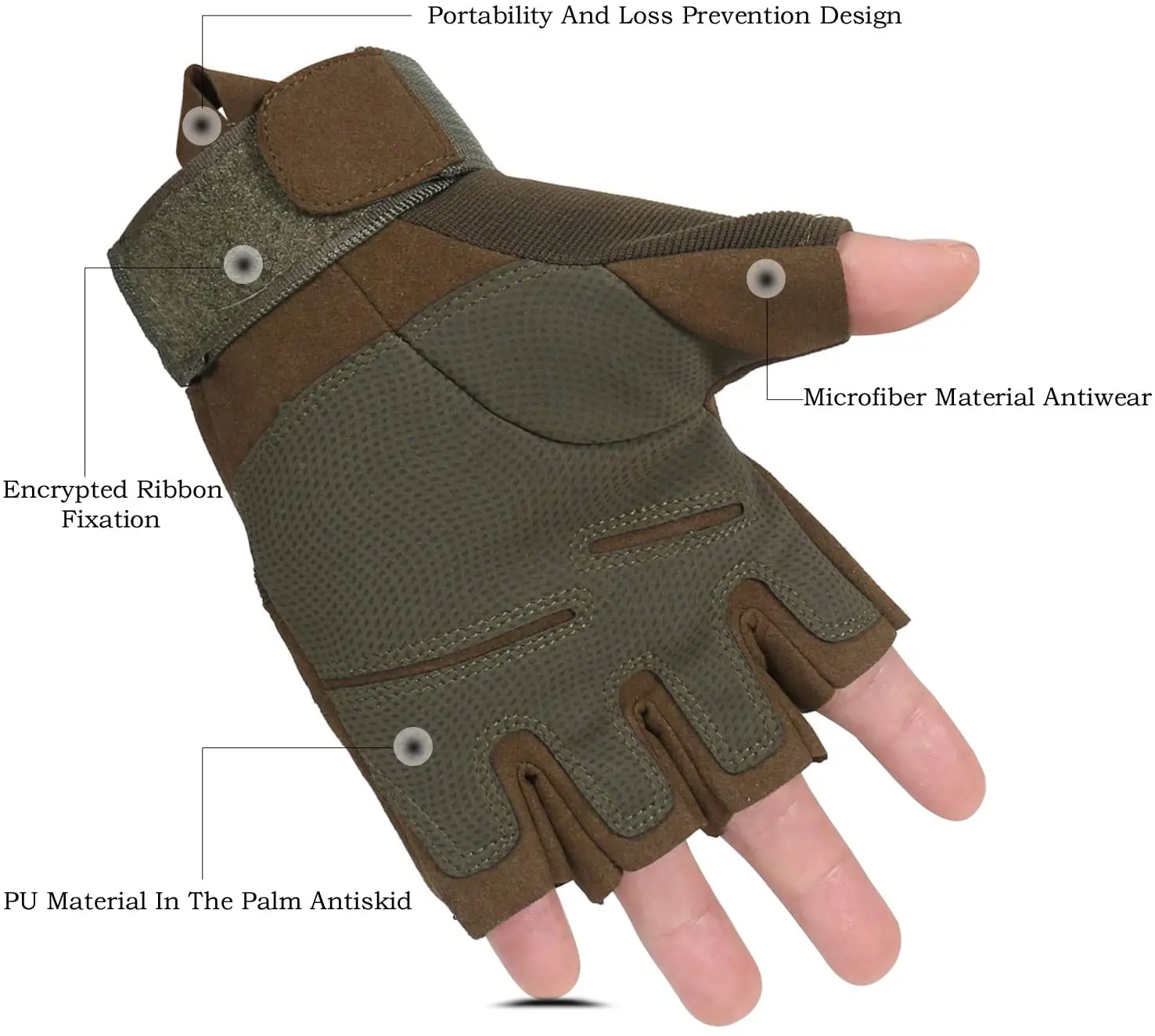 Фабрика BSCI OEM мужские боевые военные полицейские спортивные тактические перчатки без пальцев