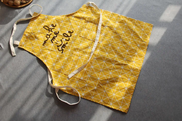 promotional kitchen cotton linen apron custom logo printed cooking apron