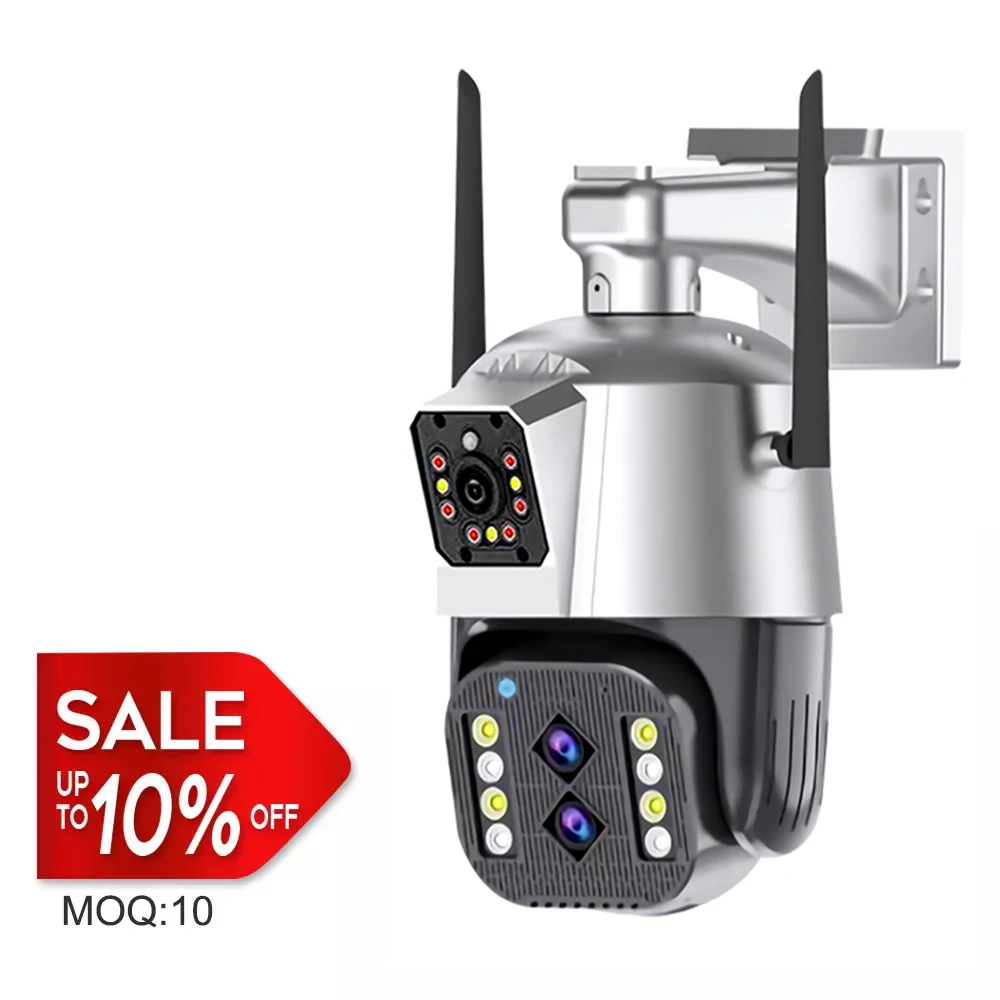 LOOSAFE Outdoor Security Camera Double Lens HD 4MP UHD Wireless PTZ Auto Tracking Full Color Night Vision WIFI IP Camera