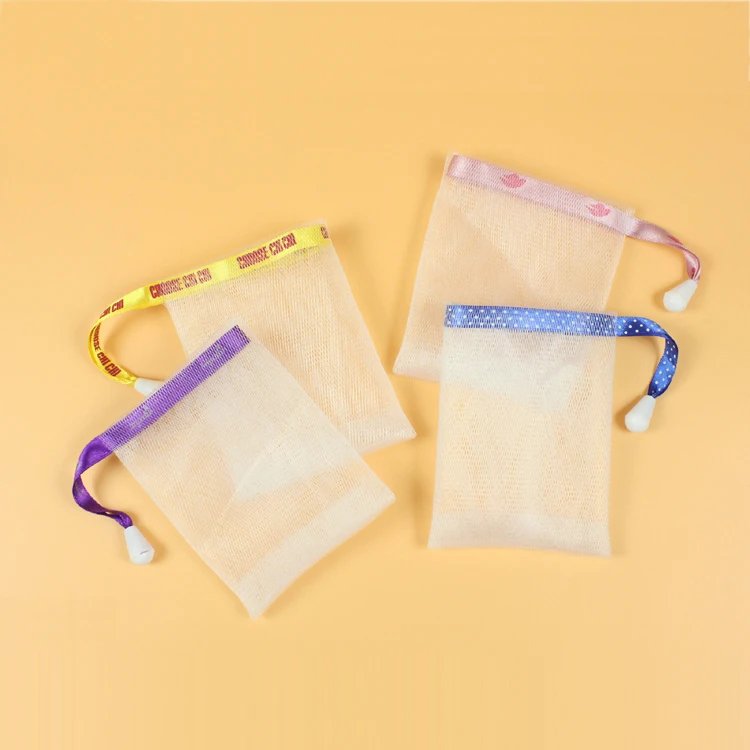 Factory Price Customized Small Drawstring Mesh Loofah Soap Bag Have Our Own Production And Mold R & D Team