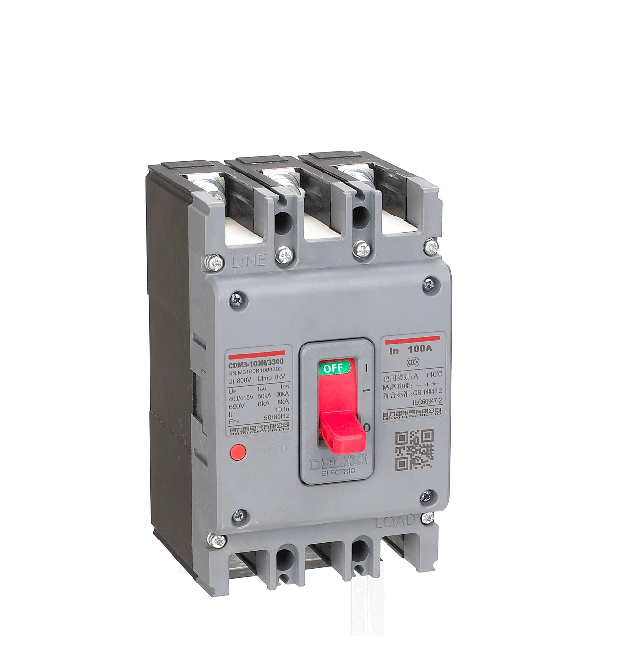 Электрический выключатель DELIXI CDM3 1250A 800A 630A 400A 250A 125A 63A MCCB