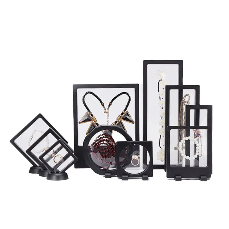 Factory Price High Quality 3d Clear Suspension Box Transparent Pe Film Jewelry Floating Box For Coin Jewelry Display Showing