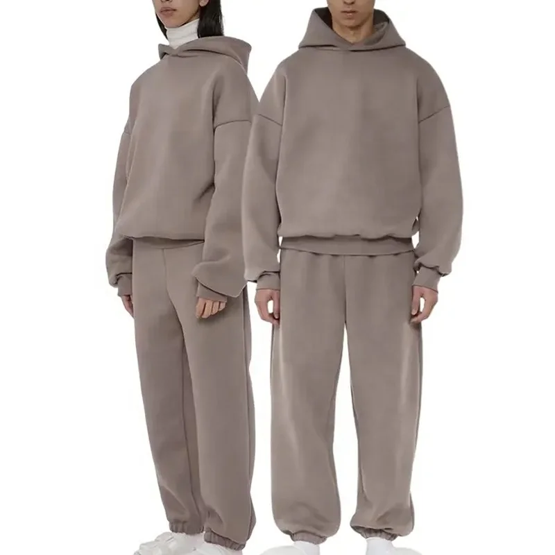 custom high quality cotton tracksuit men hoodies and sweat jogging pants luxury oversized sweatsuit sweatpants unisex hoodie set