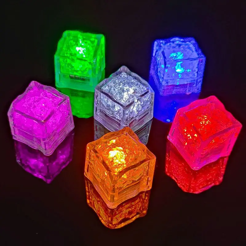 Multi Color Led Glow Ice Cube Fast Slow Flashing Led Light Up Ice Cube Led Ice Cubes For Drinks Bar Party Wedding Decorations