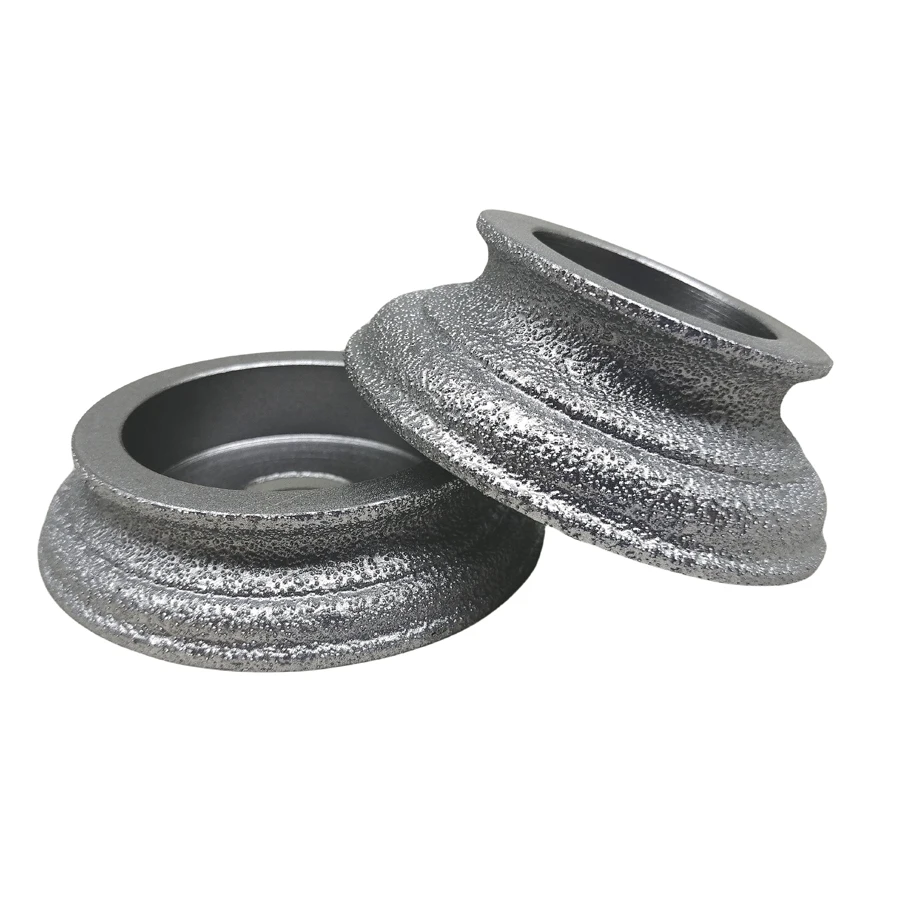 Hizar Easy to Operate Vacuum Brazed Profile Hand Centerless Diamond Slotting Edging Grinding Wheel for Stone