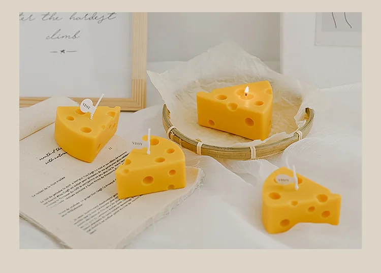 Wholesale Birthday Cake Candles Cheese Shaped Candle Decorative Ornaments Creative Aromatherapy Candles With Hand Gifts