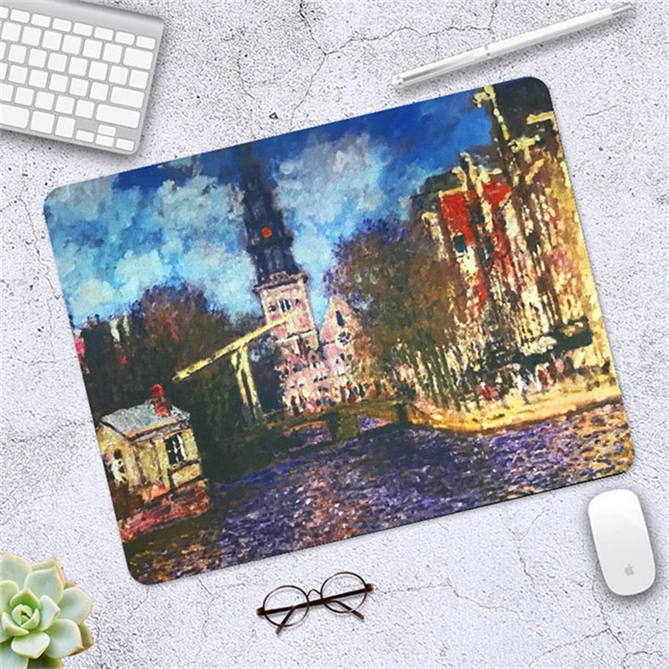 Small Office Gaming Computer Mouse Pad with Stitched Edges Mouse and Keyboard Pad