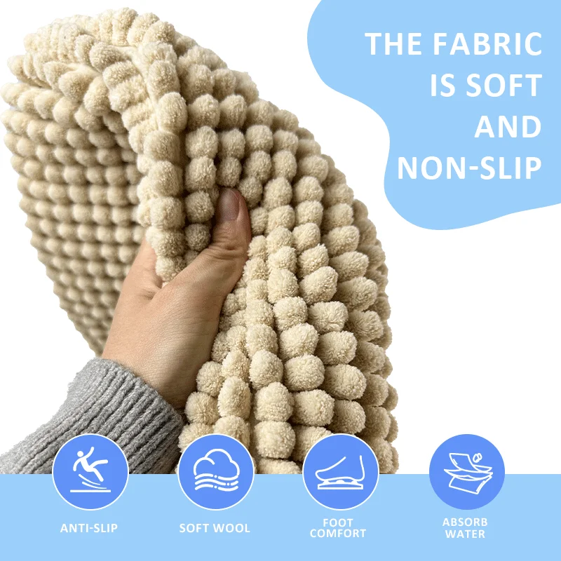 Household solid color bathroom absorbent foot mat toilet door non-slip mat Chenille bathroom carpet