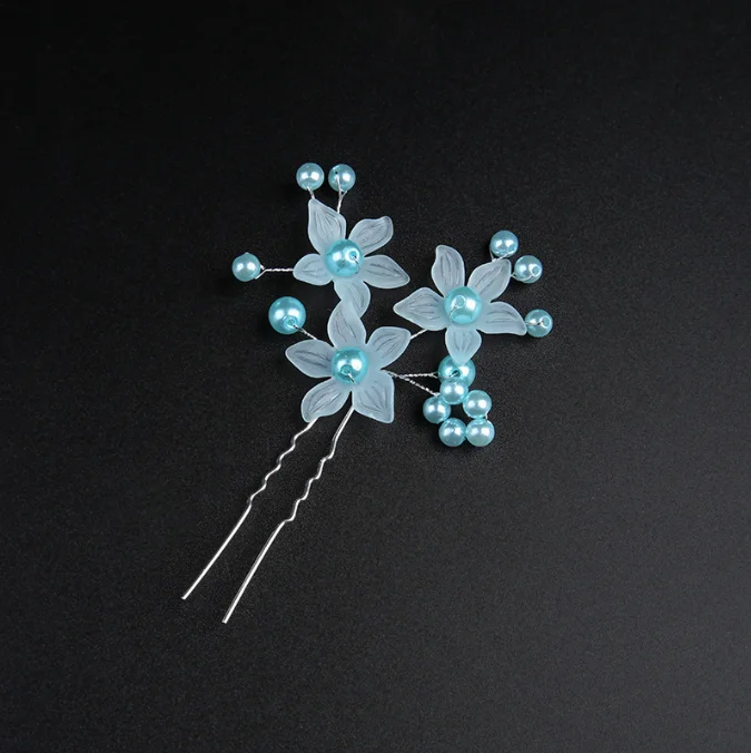 Wedding headwear Frosted flower hair accessories Handmade pearl hairpins for brides