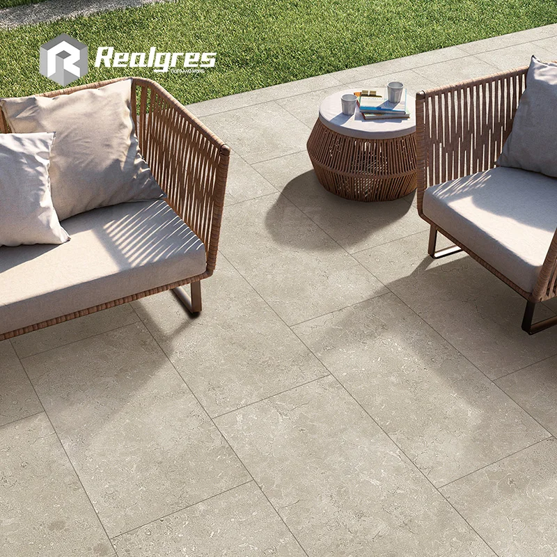 Realgres Anti Slip Outdoor Patio 20mm Garden Porcelain Outdoor Rustic Floor Tiles for Driveway Tiles