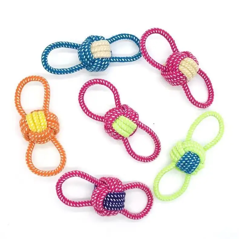 
Hot Sale Pink Blue Orange Green Dog Bite Resistant Toy Pet Molar Toy Dog Rope Toy 