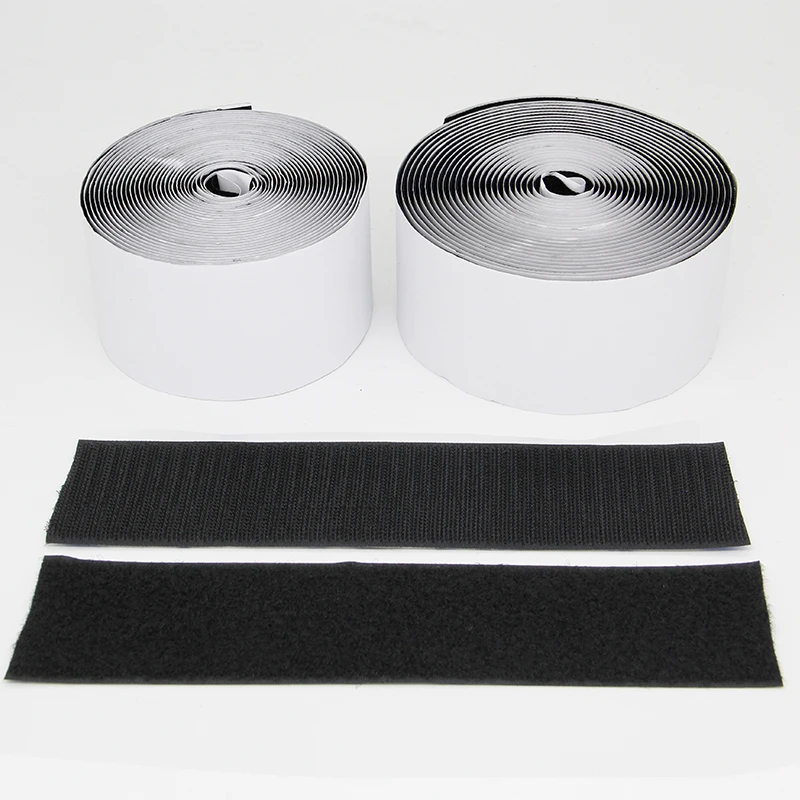 Hot Sales Window Screen Curtain Self-adhesive Tape 100% Nylon Back Adhesive Double Sided Velcroes Black White Colorful