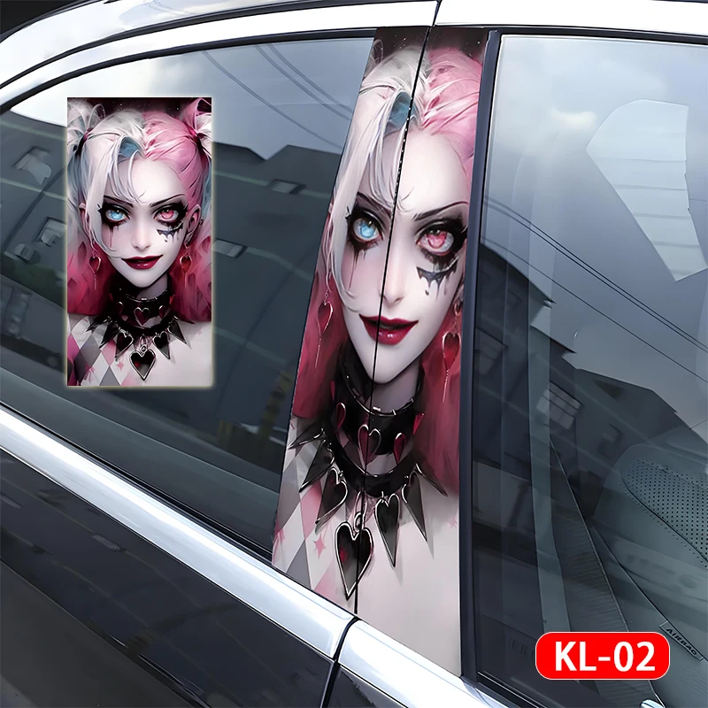 Clown Girl Car sticker Car Femme Fatale car centerpost decorative scratch waterproof sunscreen sticker