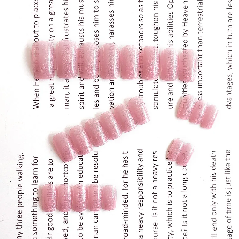 Full cover Acrylic press on nails custom in private label false nails in artificial fingernails long square shape 24pcs