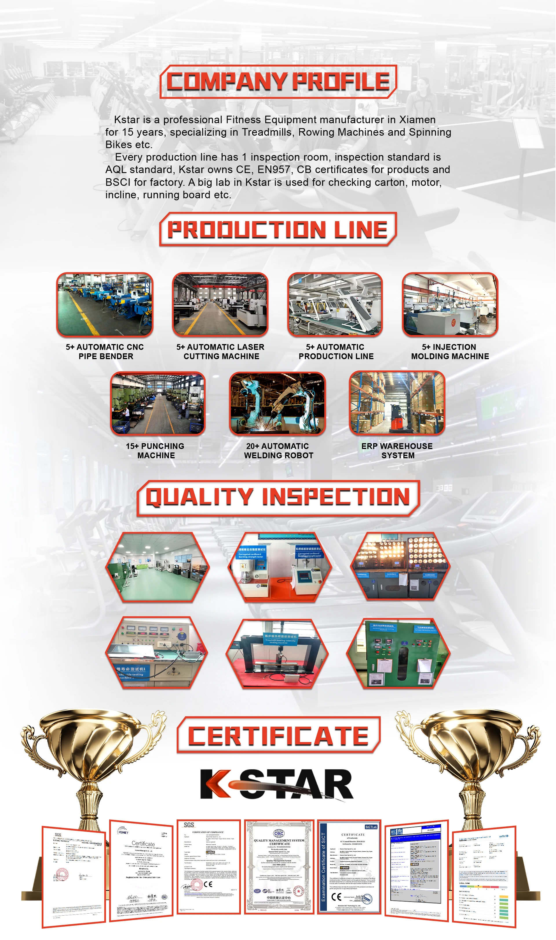 Kstar Customized Foldable Electric Home Gym Cardio Running Machine Treadmills With 15% Automatic Incline