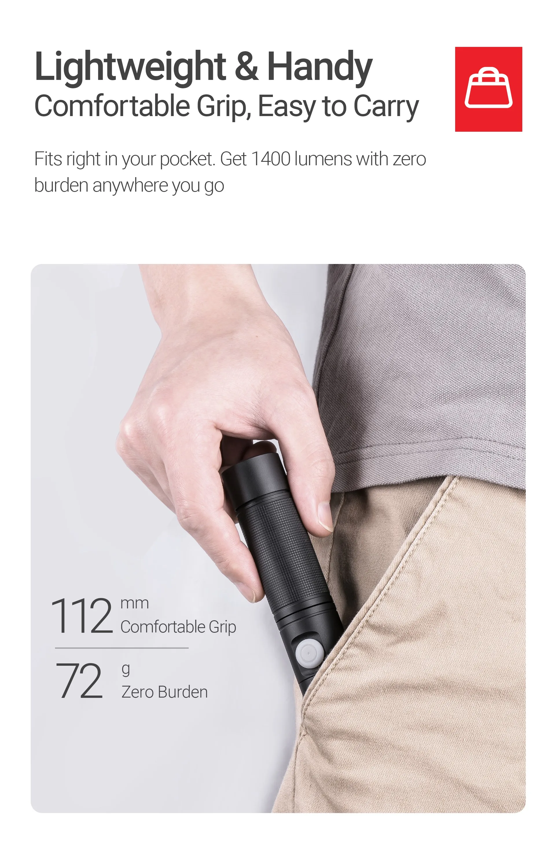 1400 lumen high power Nextorch ED10 type C recharge edc flashlight Good selling torch flash light ce