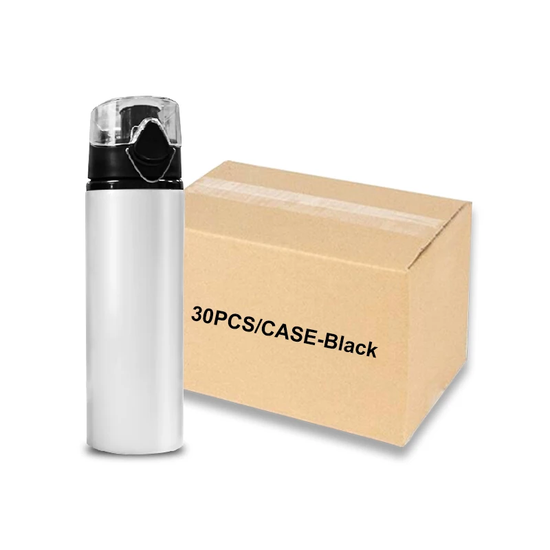 USA Warehouse Stocked 750ml Sublimation Blank Aluminum Sports Water Bottle with Lids for Transfer Printing