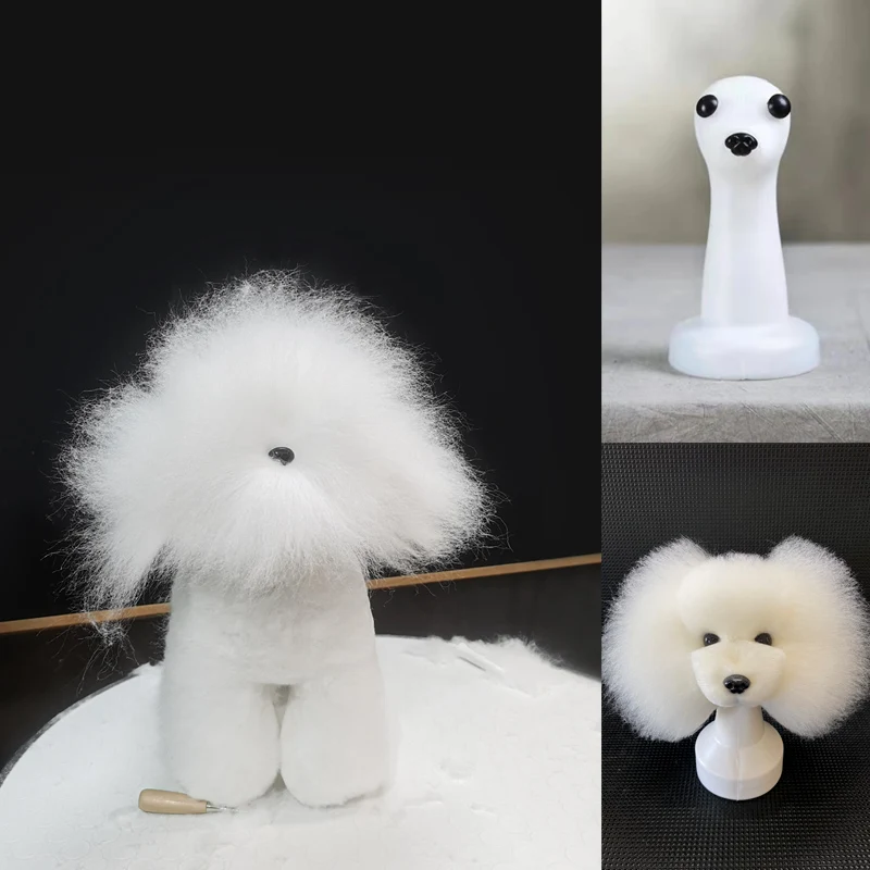 Модель головы собаки Bichon модель для тренировки бишона домашних животных красоты обучения школе скелет должен использоваться с искусственными