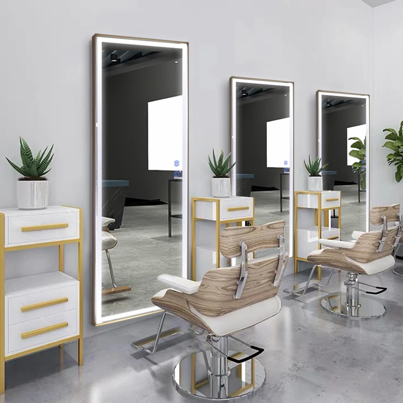 Best Design Standing Full Dressing Led Mirror Barbershop Mirror For Hair Salon