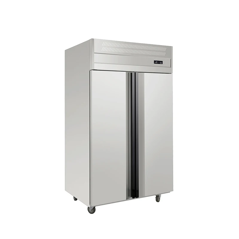 Stainless steel commercial double door upright freezer / vertical deep freezer with CE